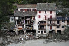 Macron visits flood-ravaged mountains above French Riviera