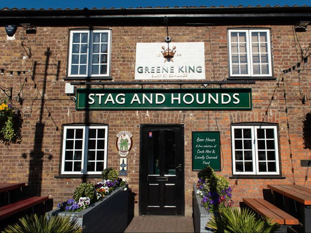 The Greene King Stag and Hounds pub in Farnham Common