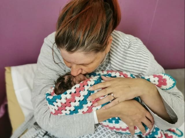 Sarah Andrews pictured with baby Wynter who died in September 2019