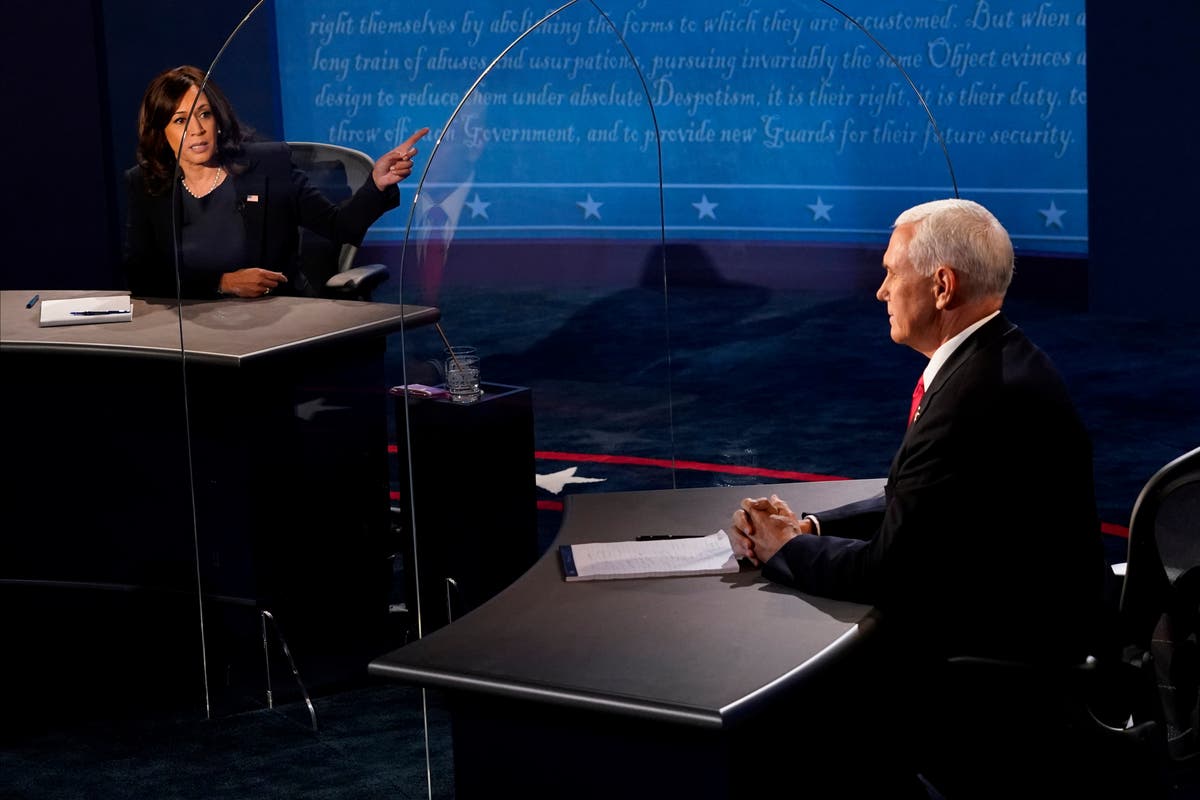 Mr Vice President I M Speaking Harris Stops Pence Interrupting Her At Debate As She Takes On Vp Over Covid Cover Up And Climate Crisis The Independent