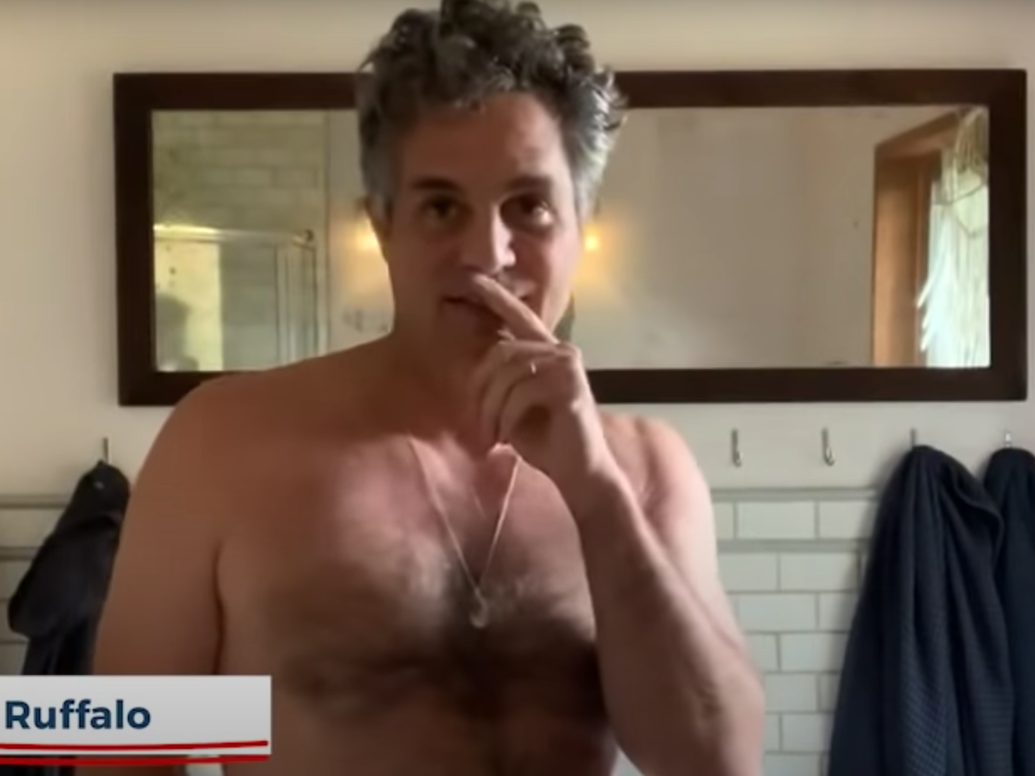 Mark Ruffalo appearing in a PSA urging people to vote