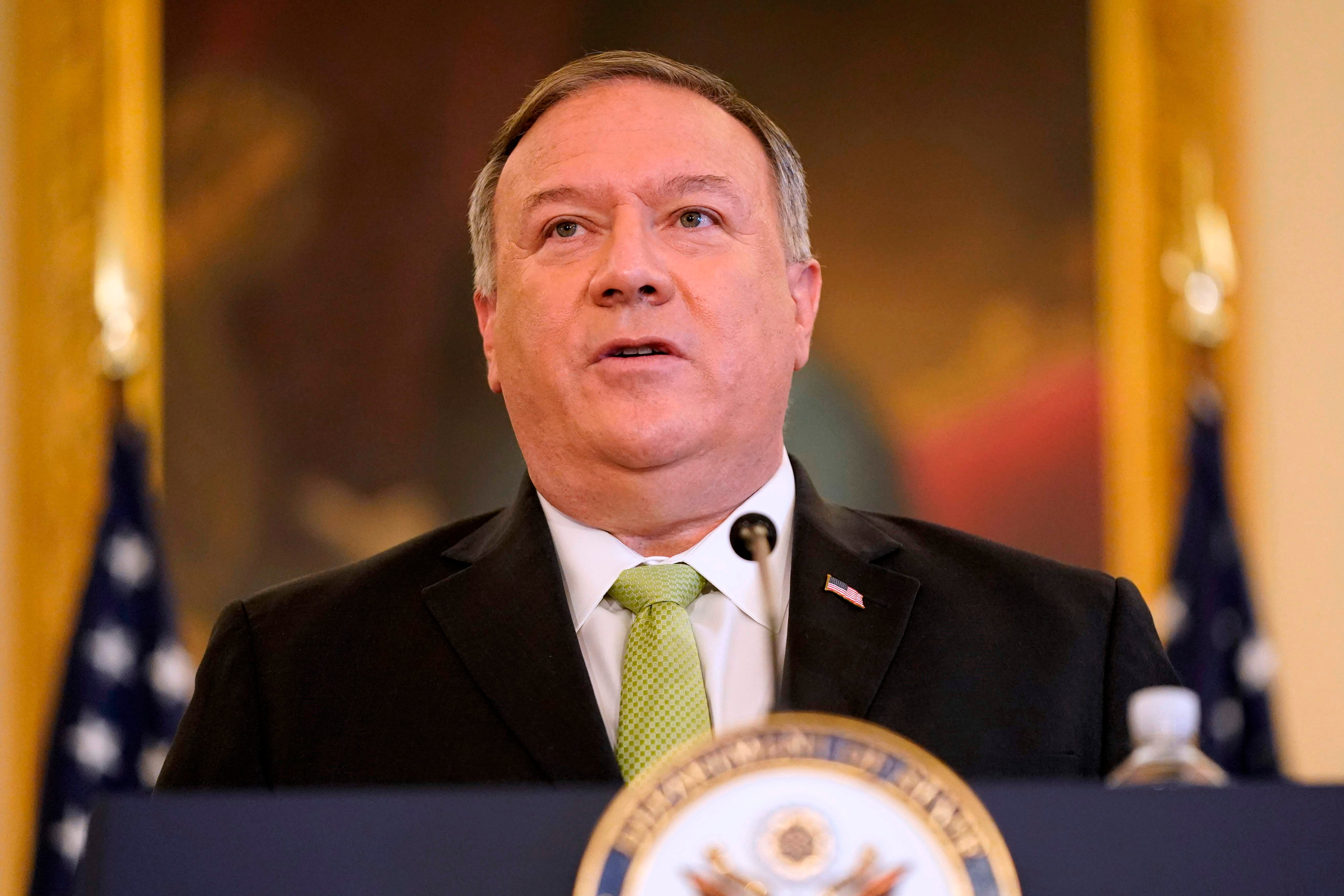The US president has authorised Mr Pompeo in January to sanction ‘any part’ of Iran’s economy