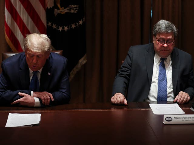 Donald Trump and attorney general Bill Barr