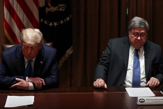 Donald Trump and attorney general Bill Barr