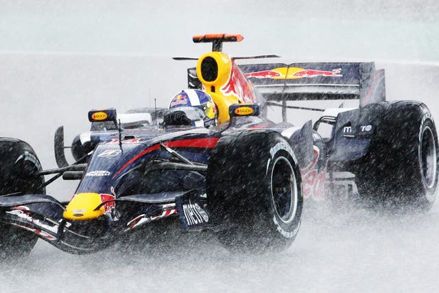 David Coulthard battles the rain at the Nurburgring in 2007