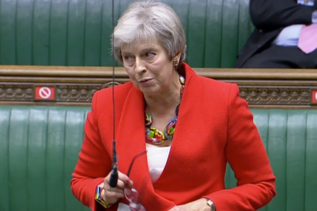 Theresa May speaking in the planning debate