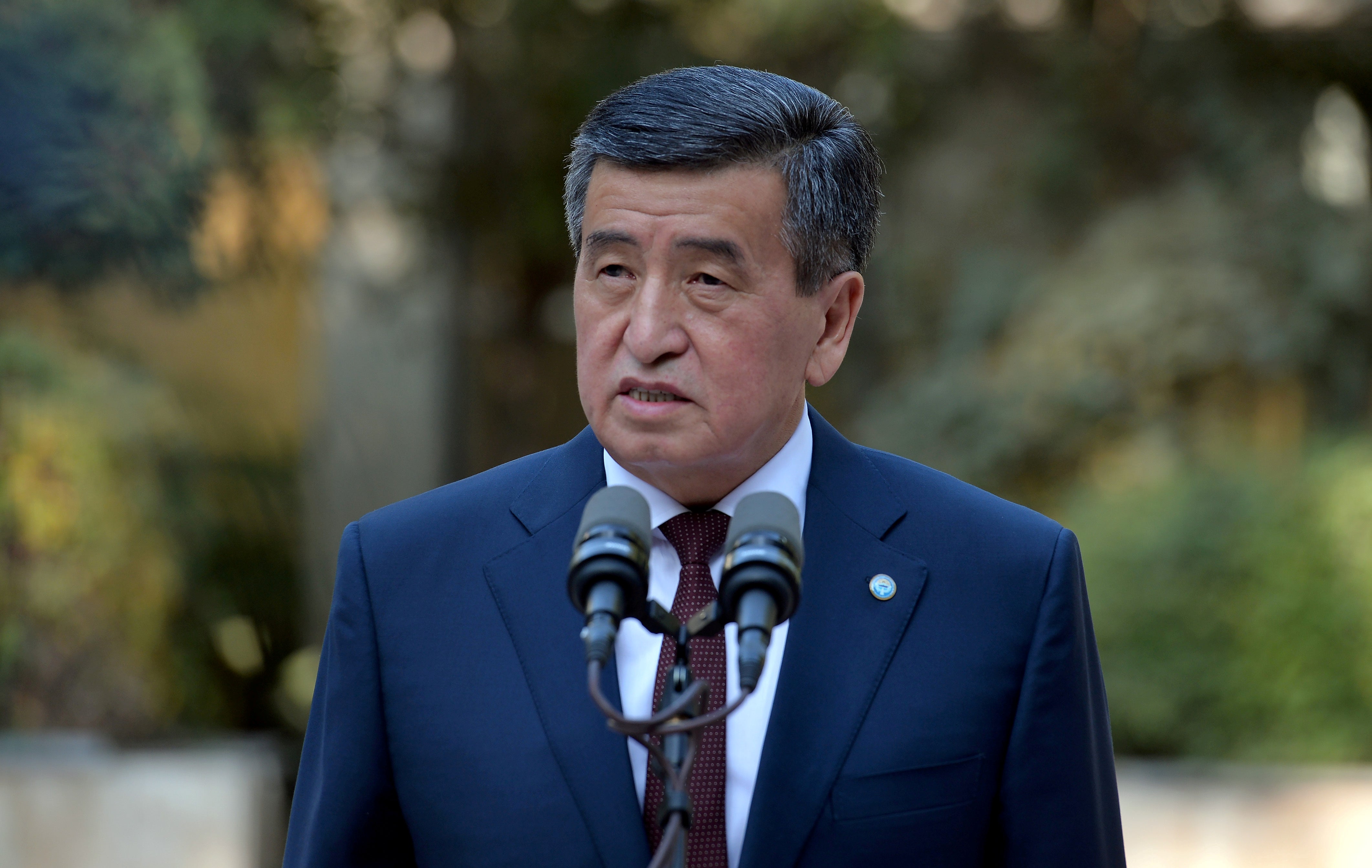Sooronbai Jeenbekov said he will step down once a new cabinet is in place