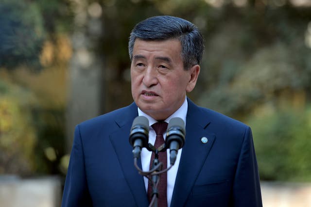 Sooronbai Jeenbekov said he will step down once a new cabinet is in place