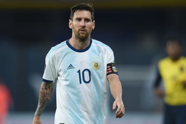 Messi scored a penalty for Argentina against Ecuador