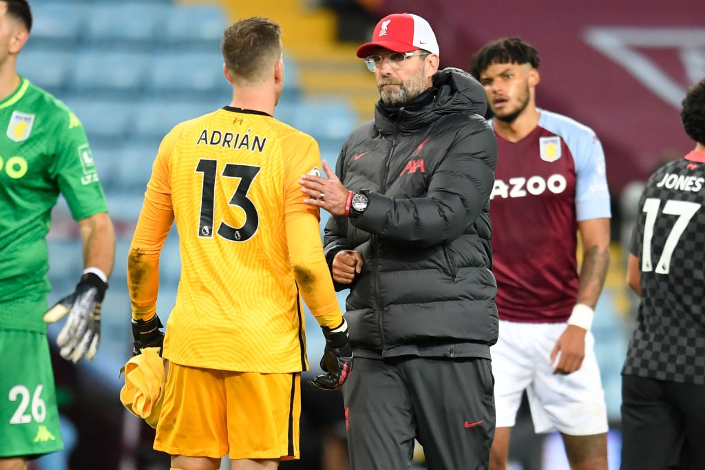 Jurgen Klopp embraces Adrian