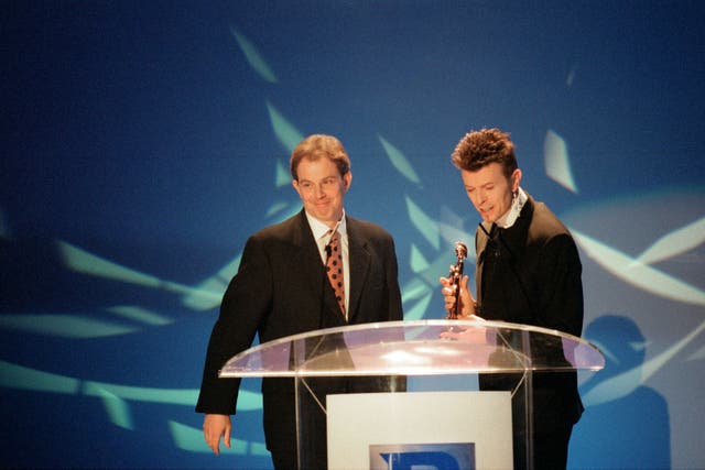 Blair and Bowie at the 1996 Brit Awards