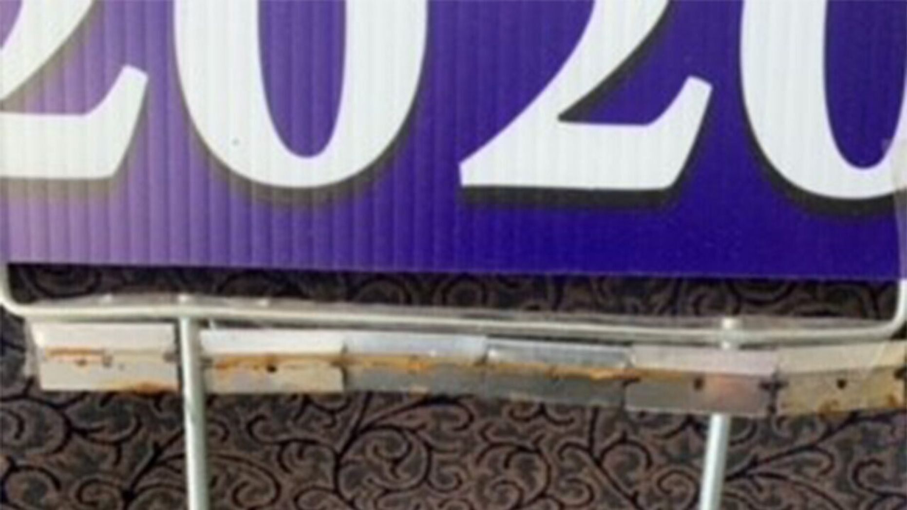 A Trump 2020 sign in Michigan was boobytrapped with razor blades