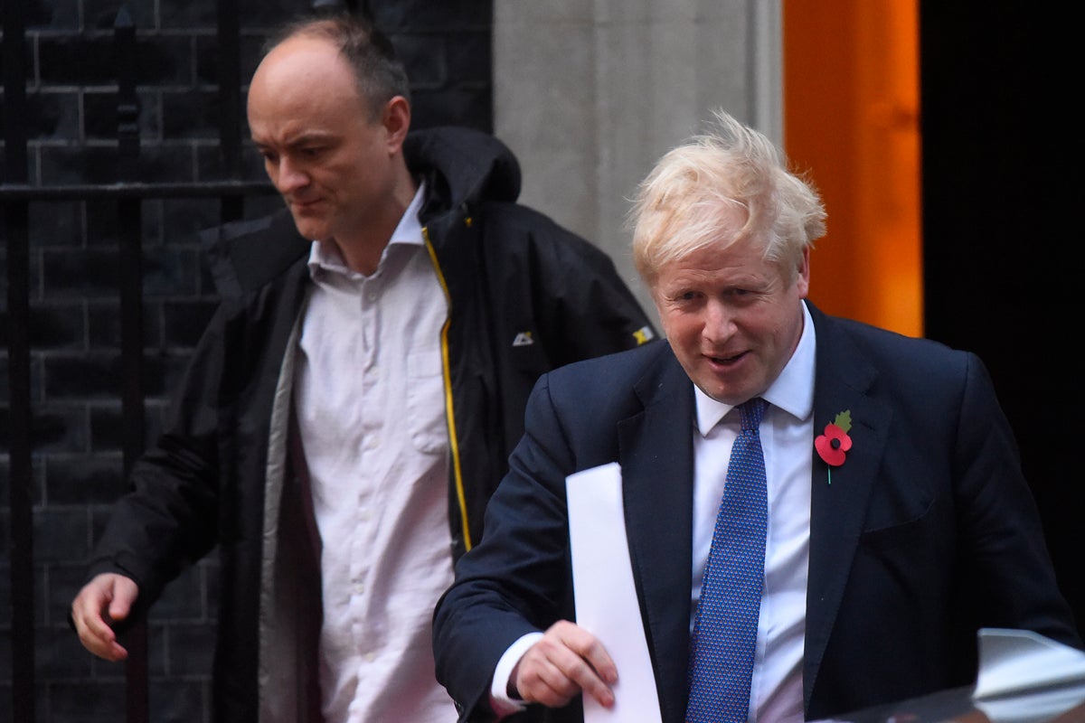 Boris Johnson and Dominic Cummings leave 10 Downing Street&nbsp;