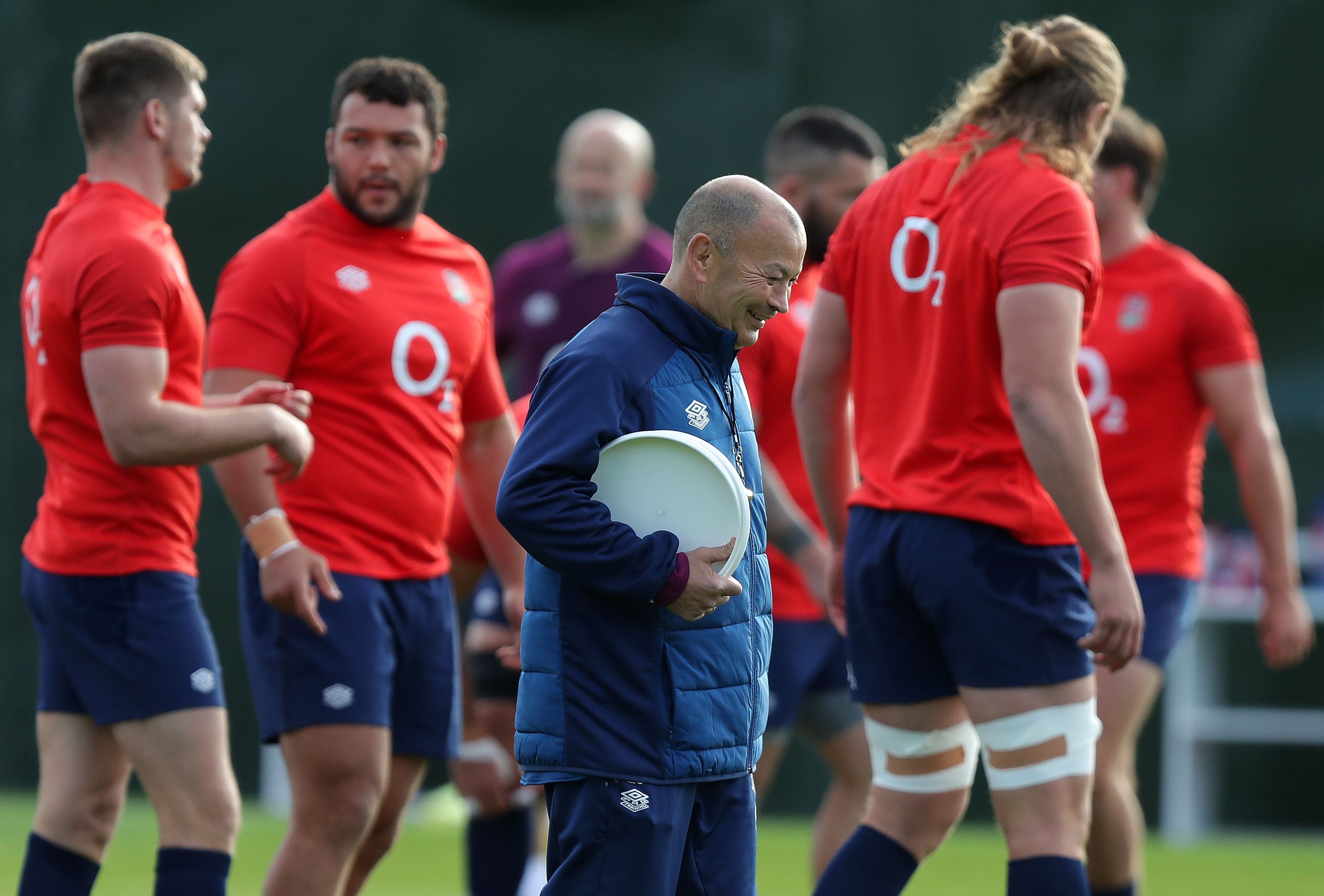Jones leads England in a training session