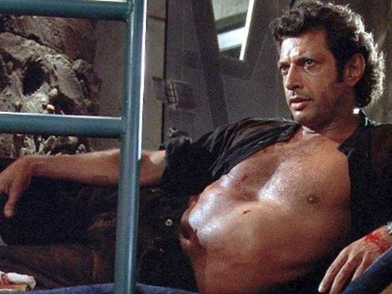 Original shot of Goldblum in Jurassic Park in 1993