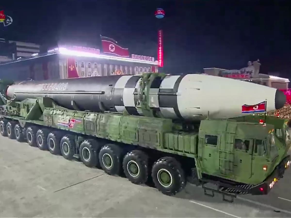 Kim Jong Un Unveils Huge Ballistic Missile And Threatens To Fully Mobilise Nuclear Force The Independent