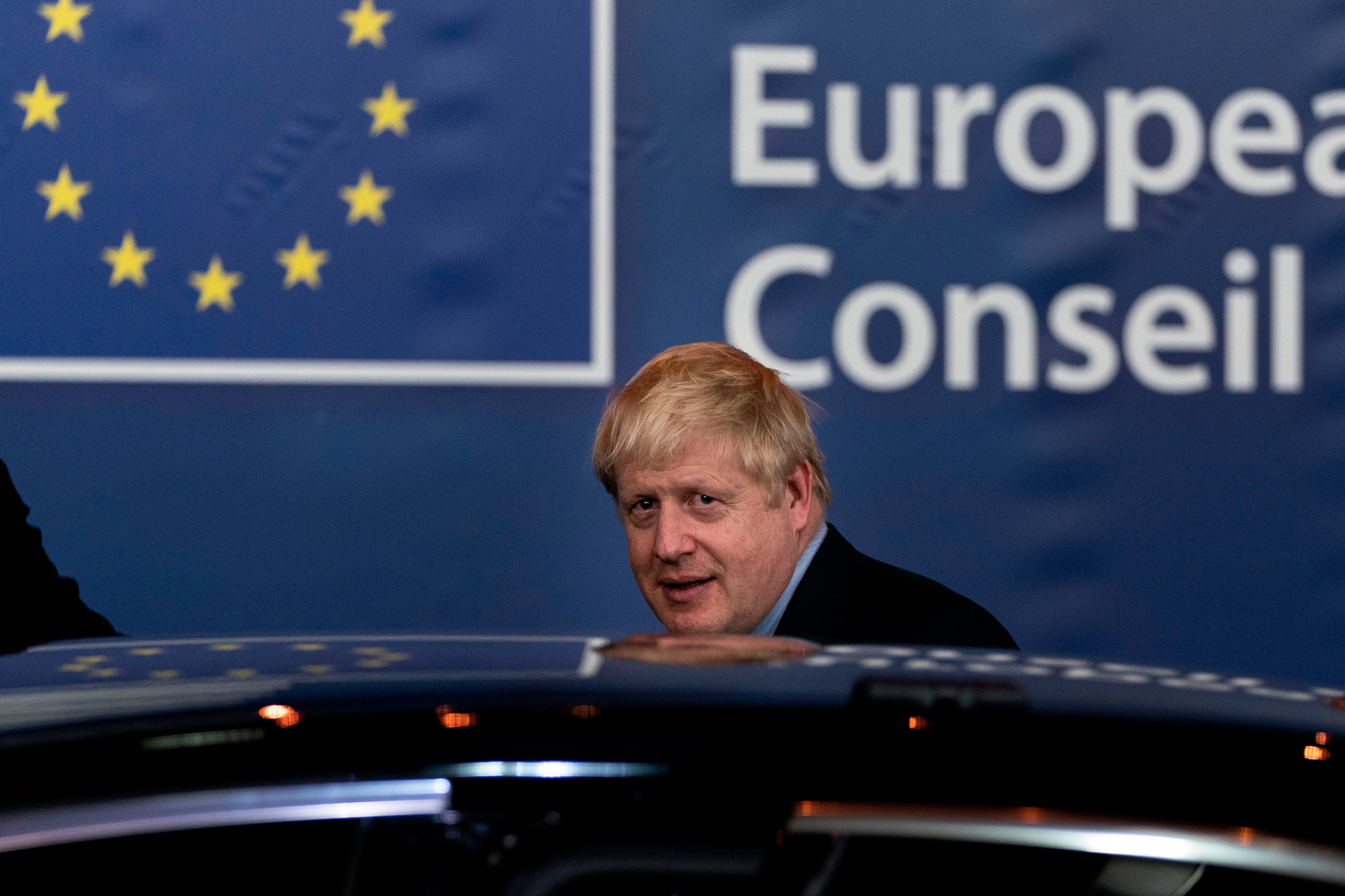 Boris Johnson at a summit in Brussels last year