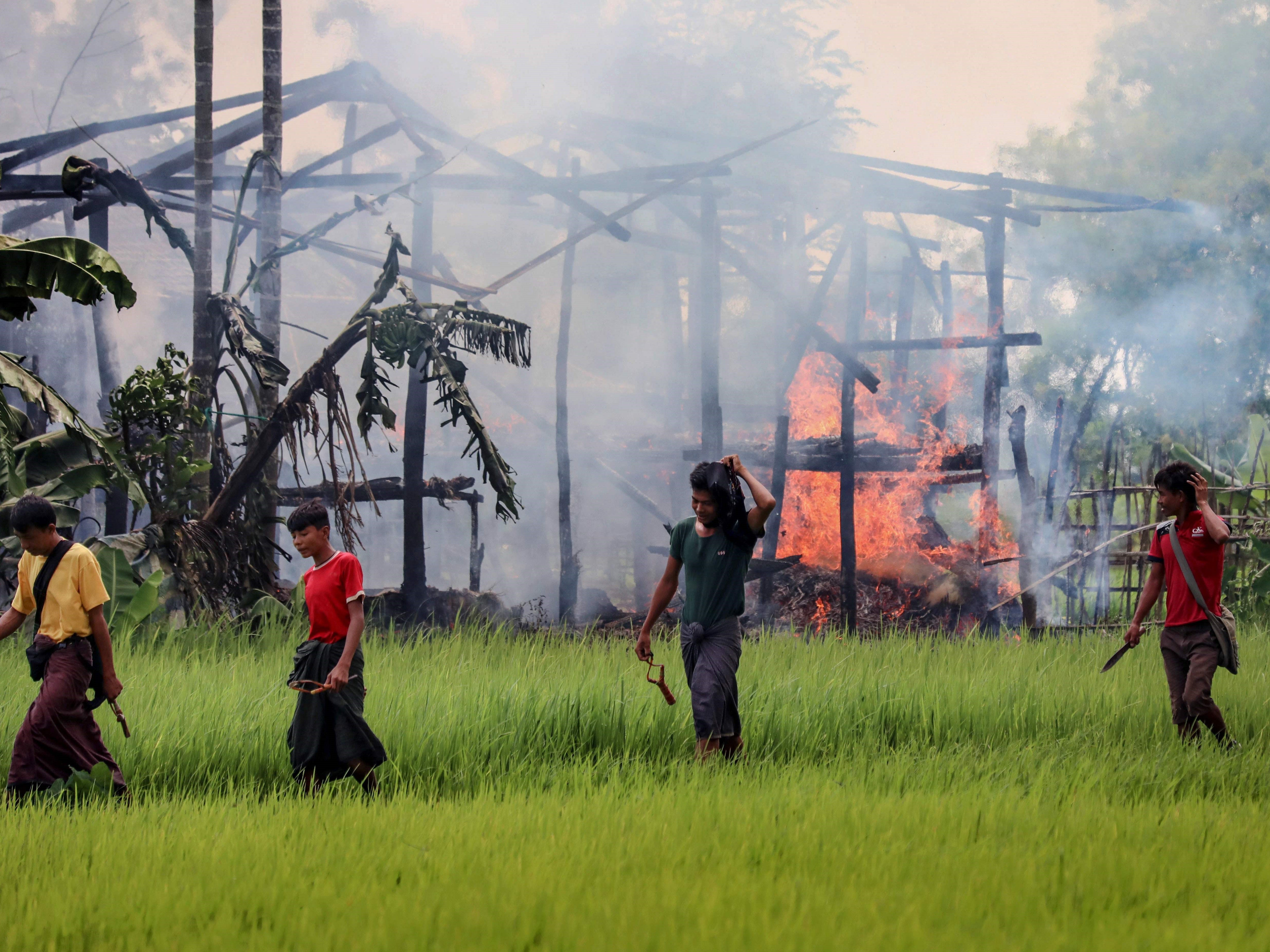 Armed men in Rakhine state, Myanmar