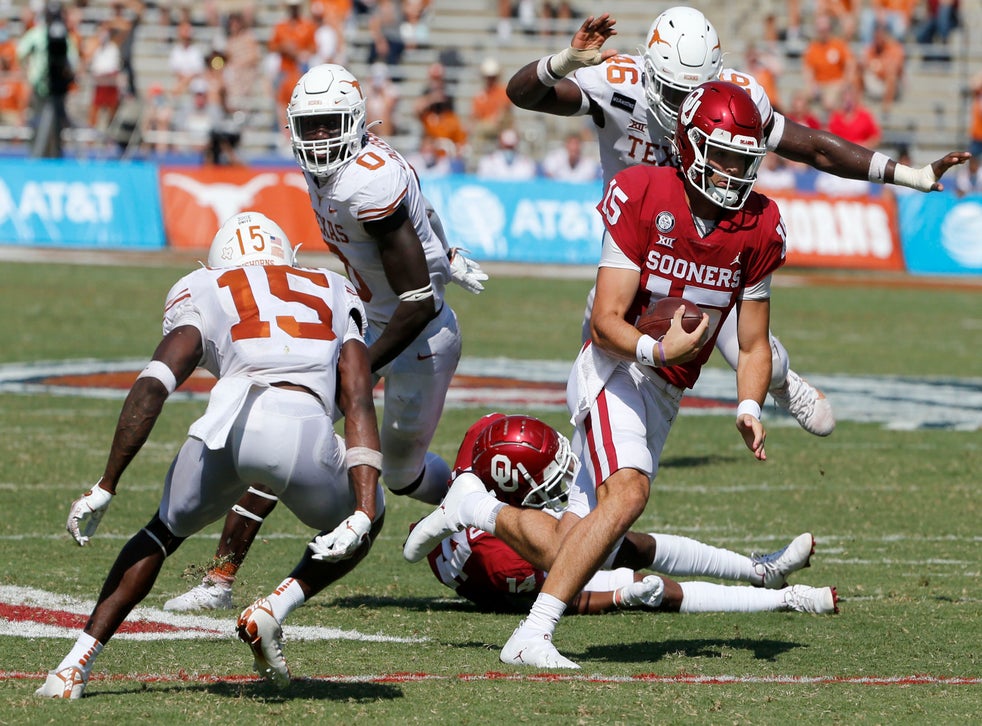Rattler TD pass in 4th OT sends OU past No. 22 Texas 5345 Dallas