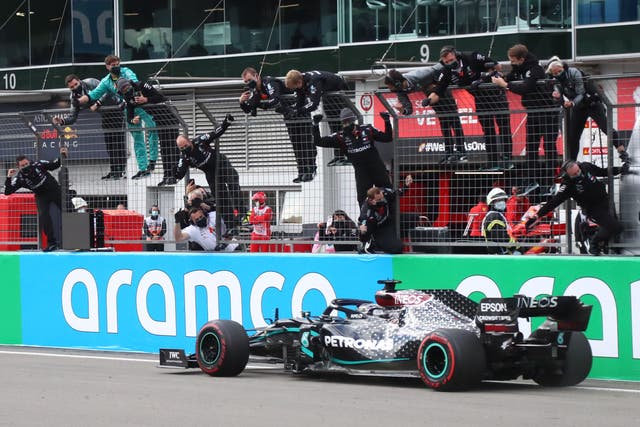Lewis Hamilton takes victory in the Eifel Grand Prix