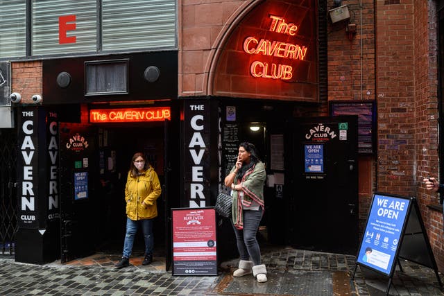 Liverpool’s Cavern Club pictured in August before it was forced to close amid rising coronavirus cases in the city