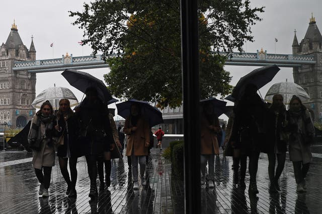 Rain will fall over the UK for much of Monday
