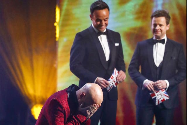 Jon Courtenay celebrates winning Britain’s Got Talent