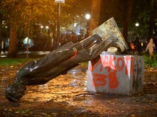 Portland protesters pull down statues of Teddy Roosevelt and Abraham Lincoln