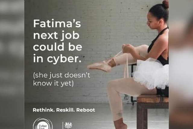 The government has been criticised for an advert, encouraging people in the arts to retrain in cyber
