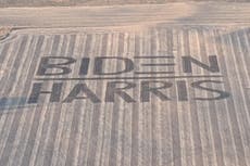 North Dakota farmer ploughs Biden-Harris endorsement into field