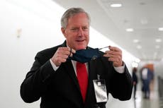 Trump’s chief of staff Mark Meadows refuses to wear mask for reporters