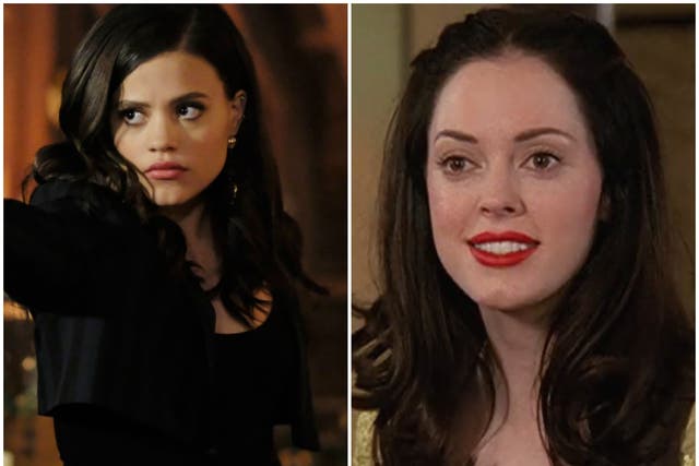 Sarah Jeffery and Rose McGowan in their respective Charmed series