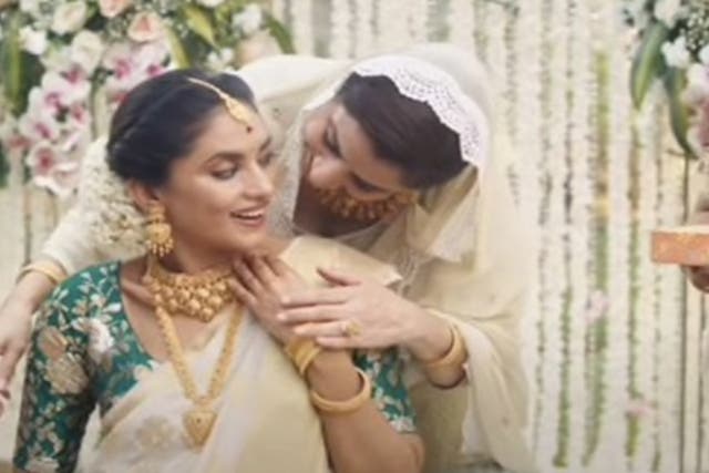The advert which has been pulled showed a Muslim mother congratulating her Hindu daughter-in-law at a baby shower 