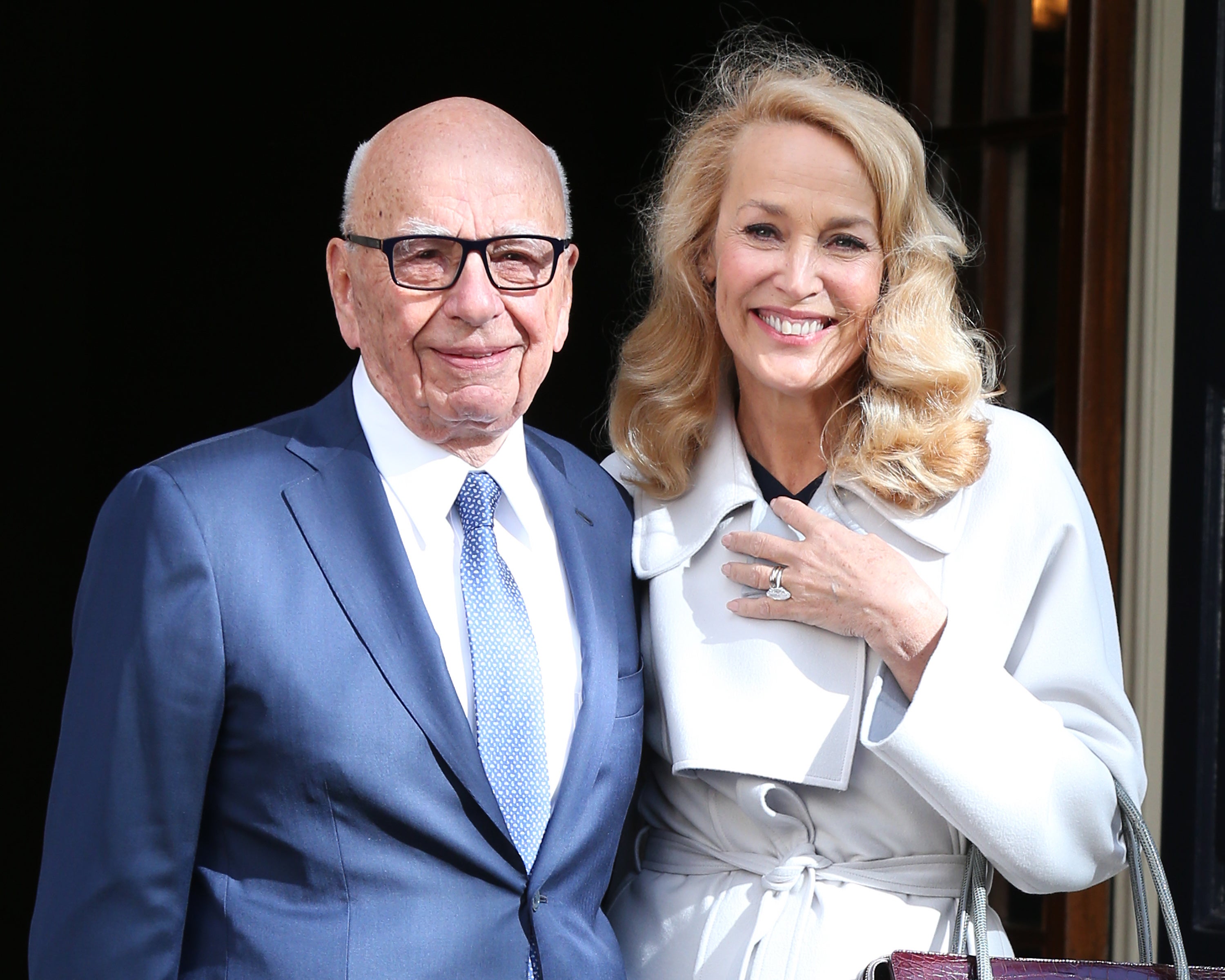 Rupert Murdoch and Jerry Hall after getting married in 2016