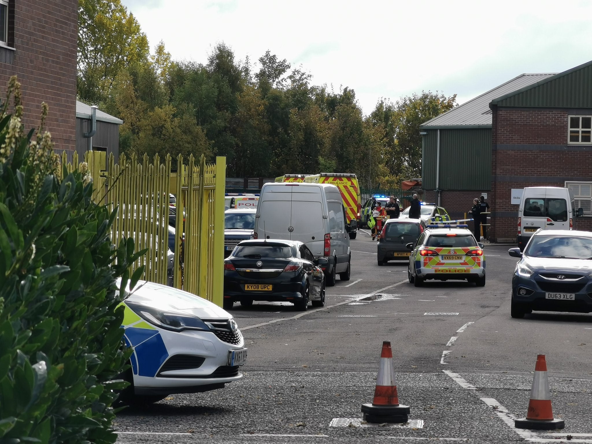 Police response to Bridges Business Park in Horsehay included armed officers