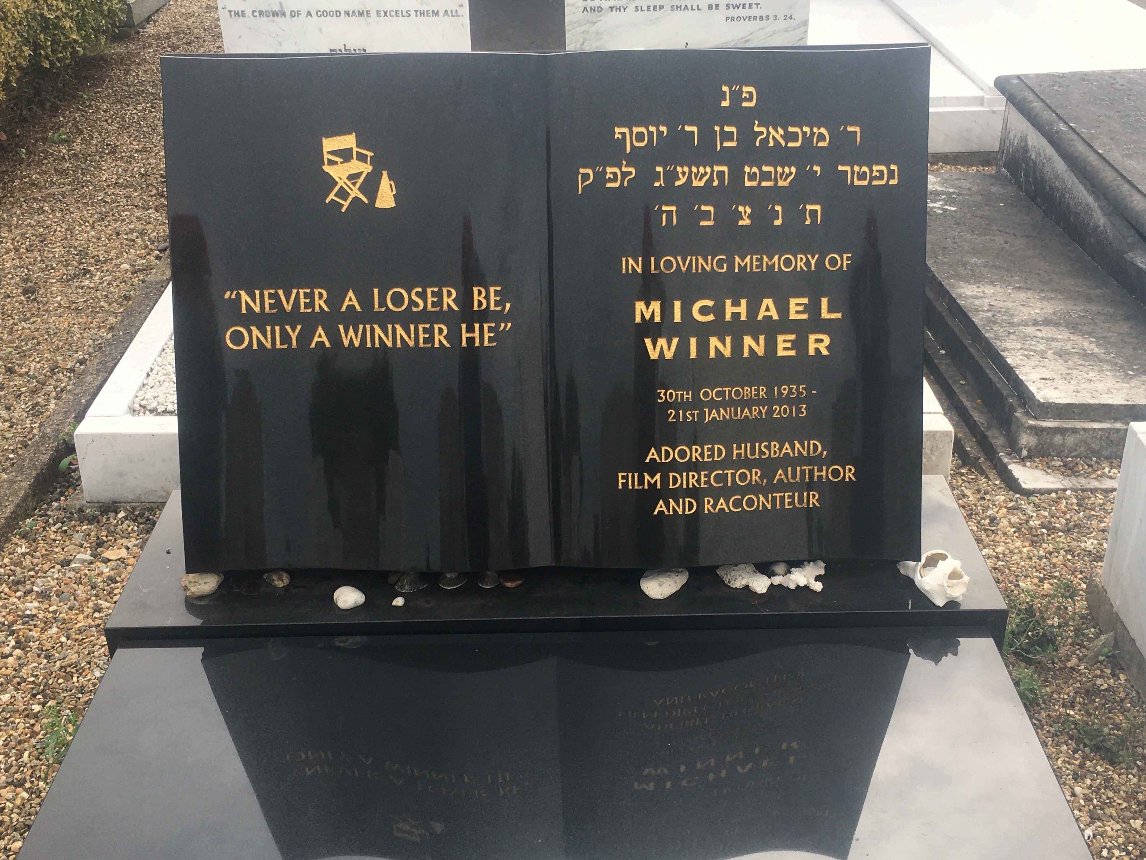 Michael Winner’s striking tombstone