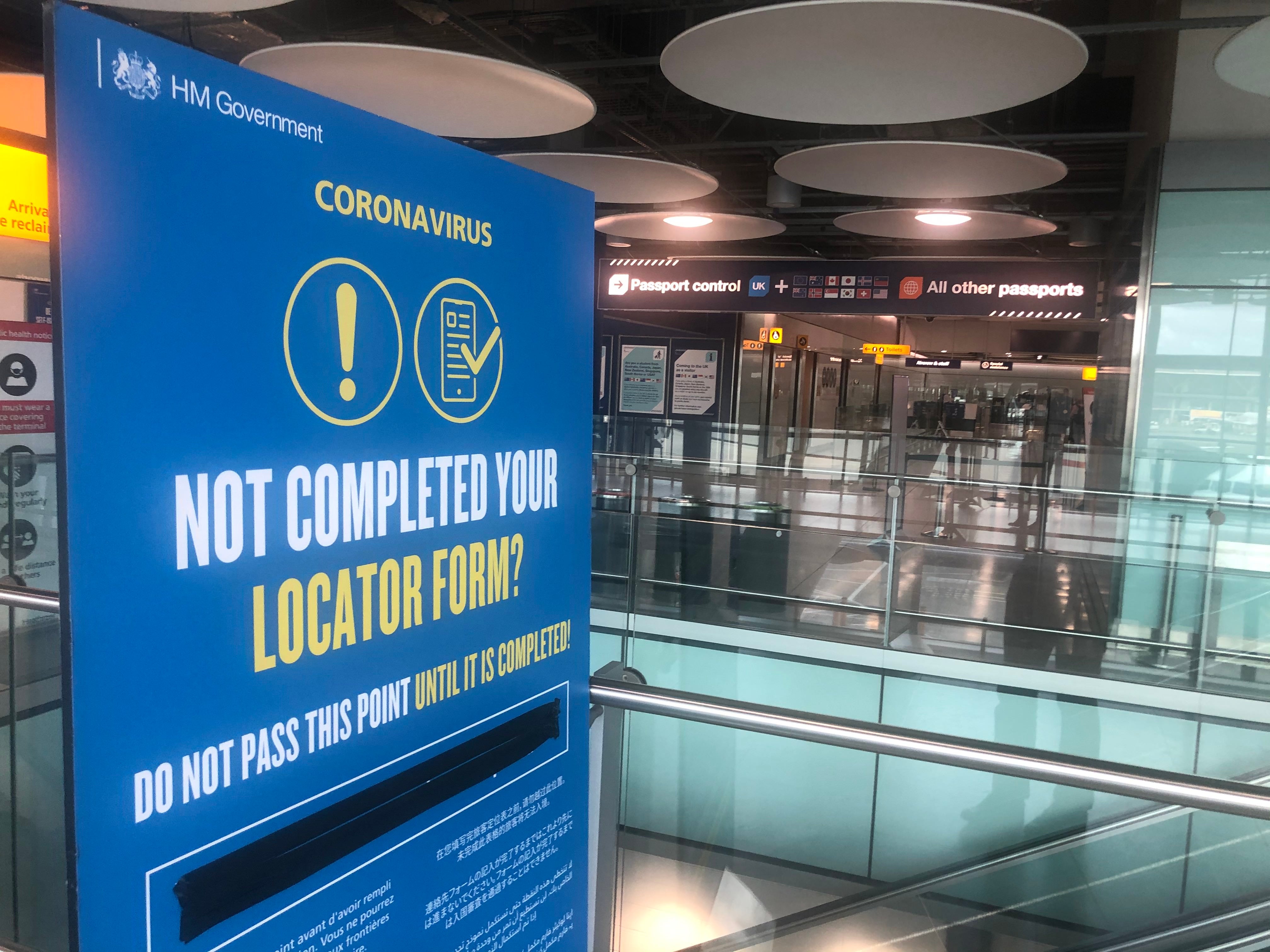 Test failure: the transport secretary, Grant Shapps, says testing for coronavirus on arrival at airports such as Heathrow would not work
