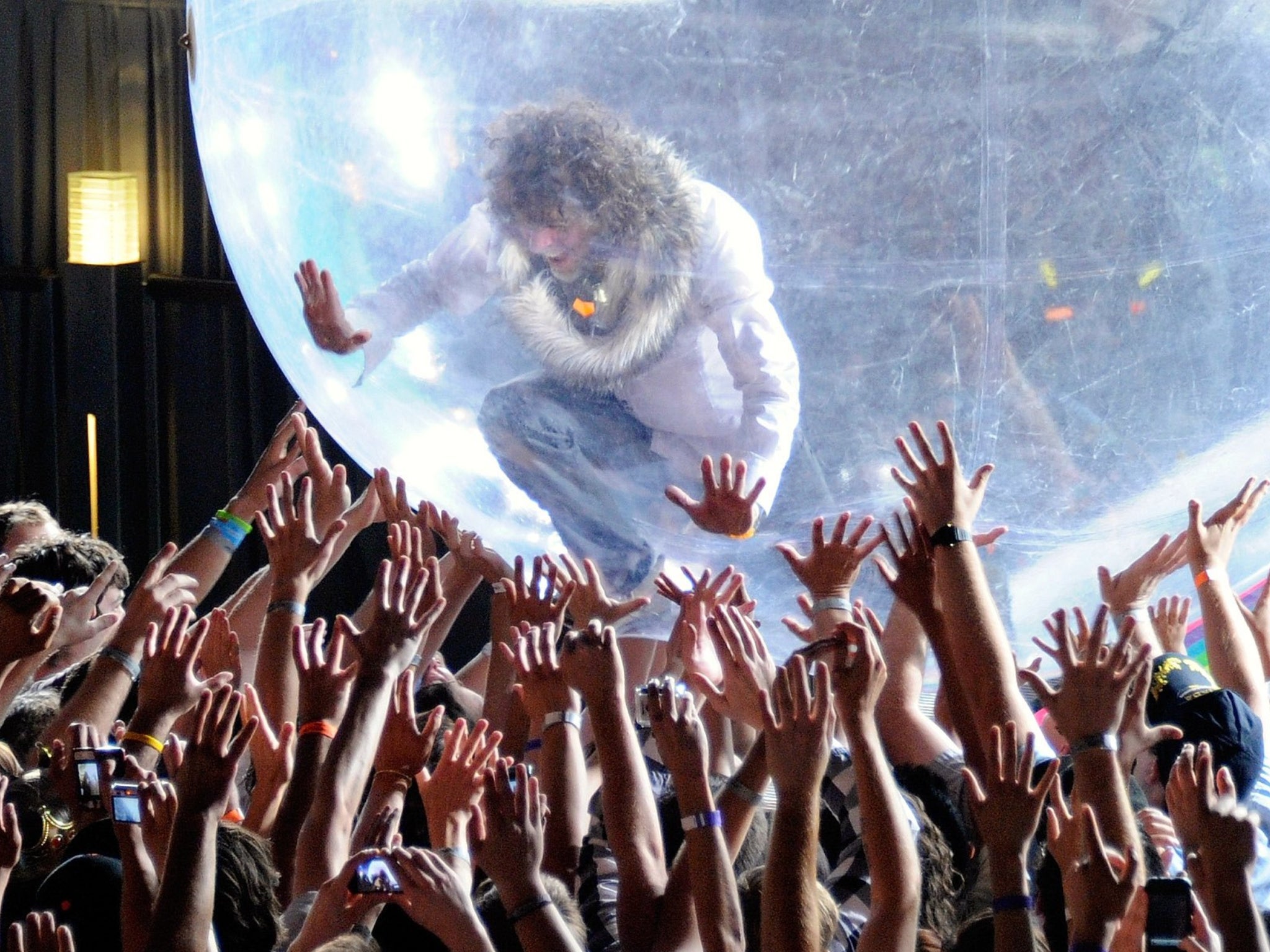 The Flaming Lips performing in a bubble in 2011