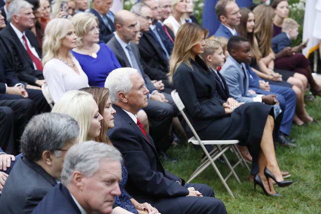 First lady Melania Trump at the White House superspreader event on 26 September