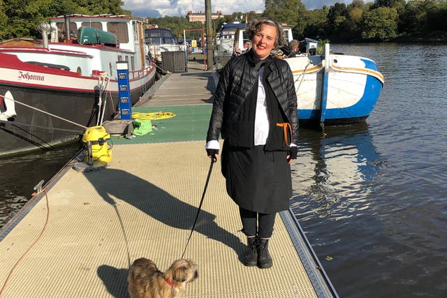 Cross talk: Celia Holman on the ferry jetty in Twickenham