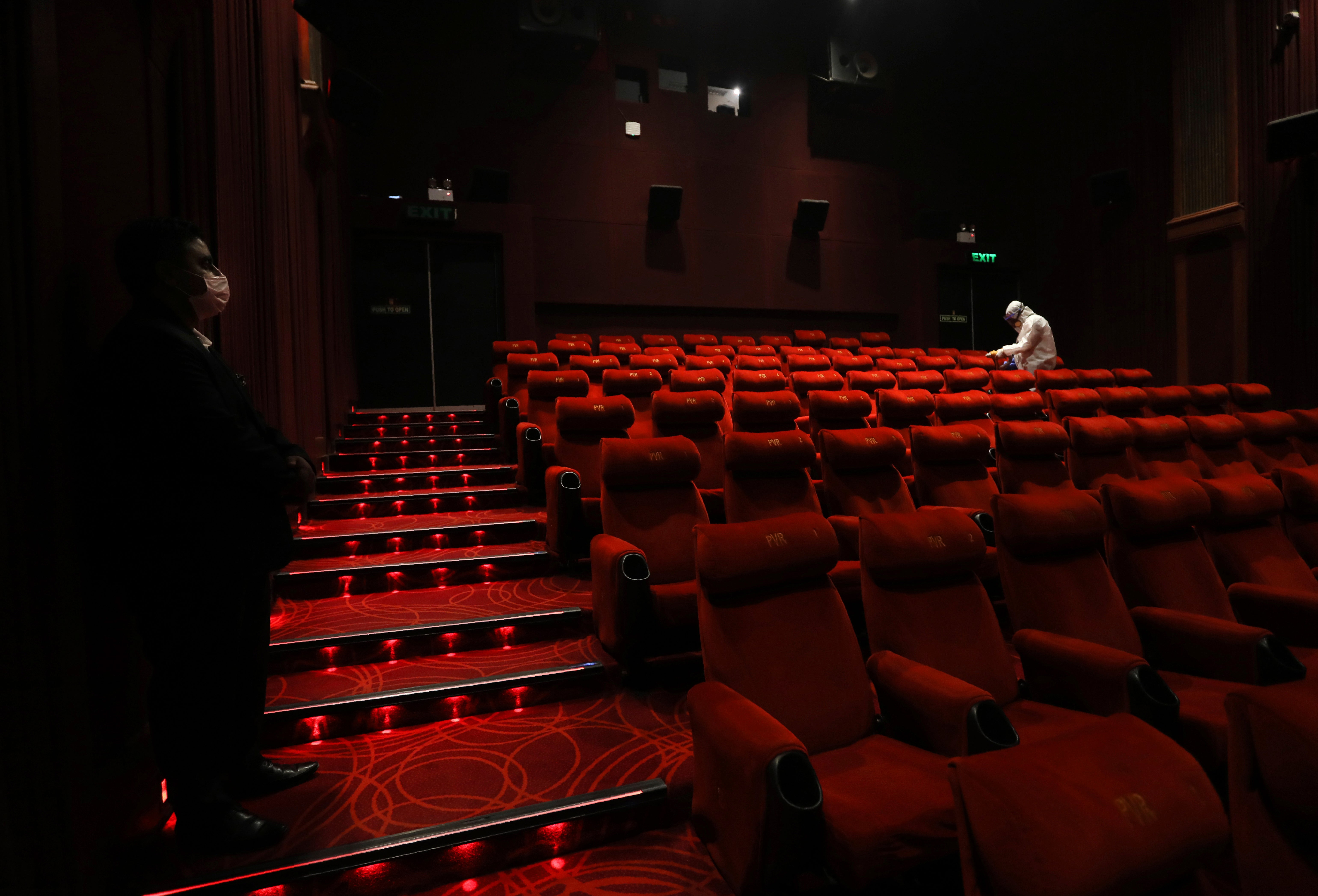 Virus Outbreak India Cinemas Open