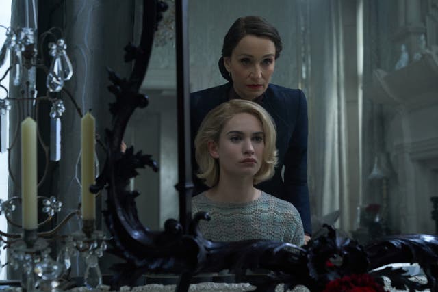 Lily James as Mrs de Winter, Kristin Scott Thomas as Mrs Danvers