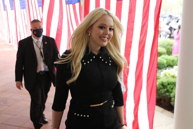 Tiffany Trump, daughter of President Donald Trump, arrives for a ceremony where her father will Judge Amy Coney Barrett as his nominee to the Supreme Court in the Rose Garden at the White House