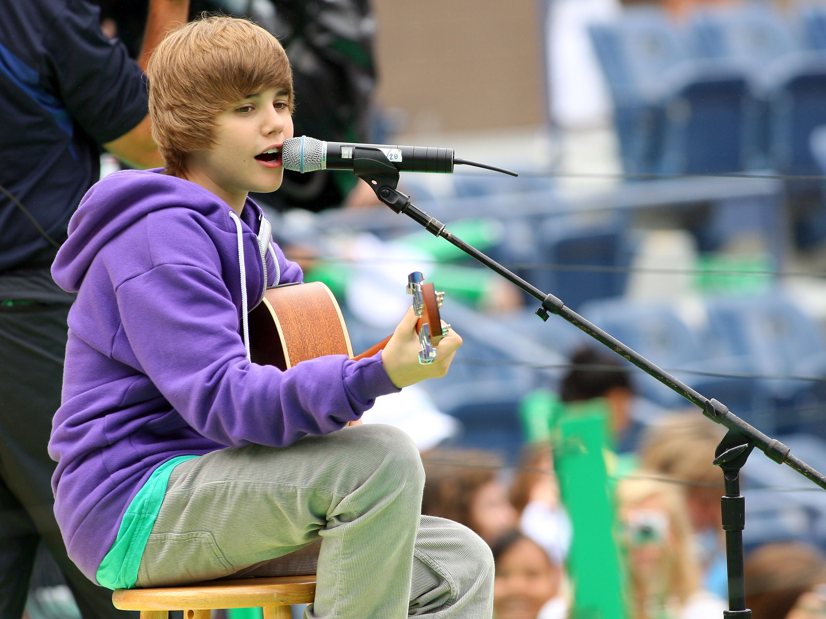 Justin Bieber performs at the 2009 US Open in New York City