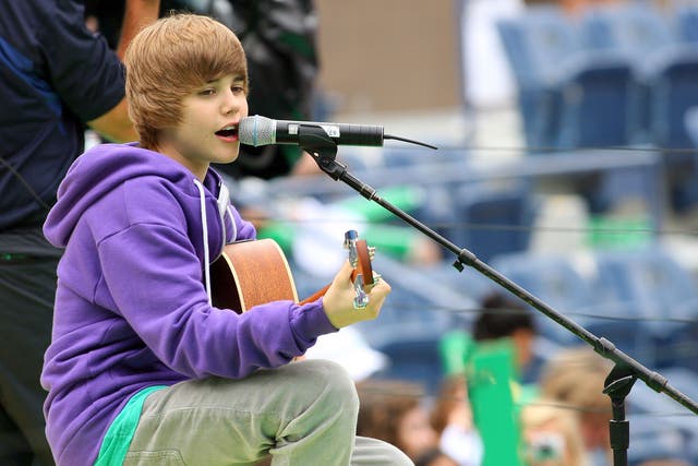 Justin Bieber performs at the 2009 US Open in New York City