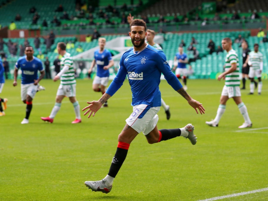 Connor Goldson scores Rangers’ opener against Celtic