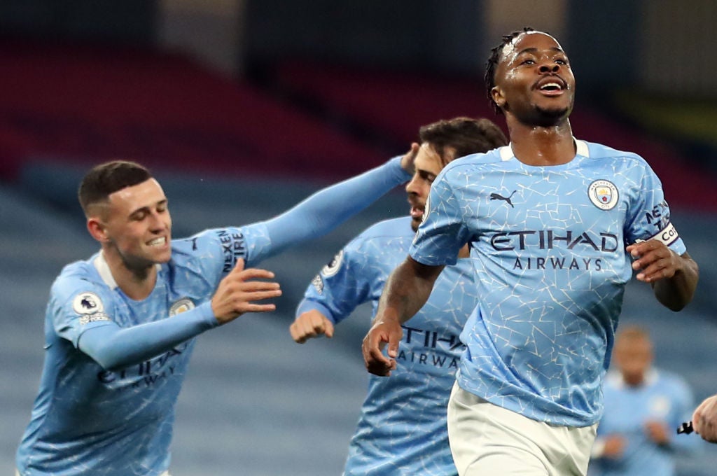 Raheem Sterling scores for Man City