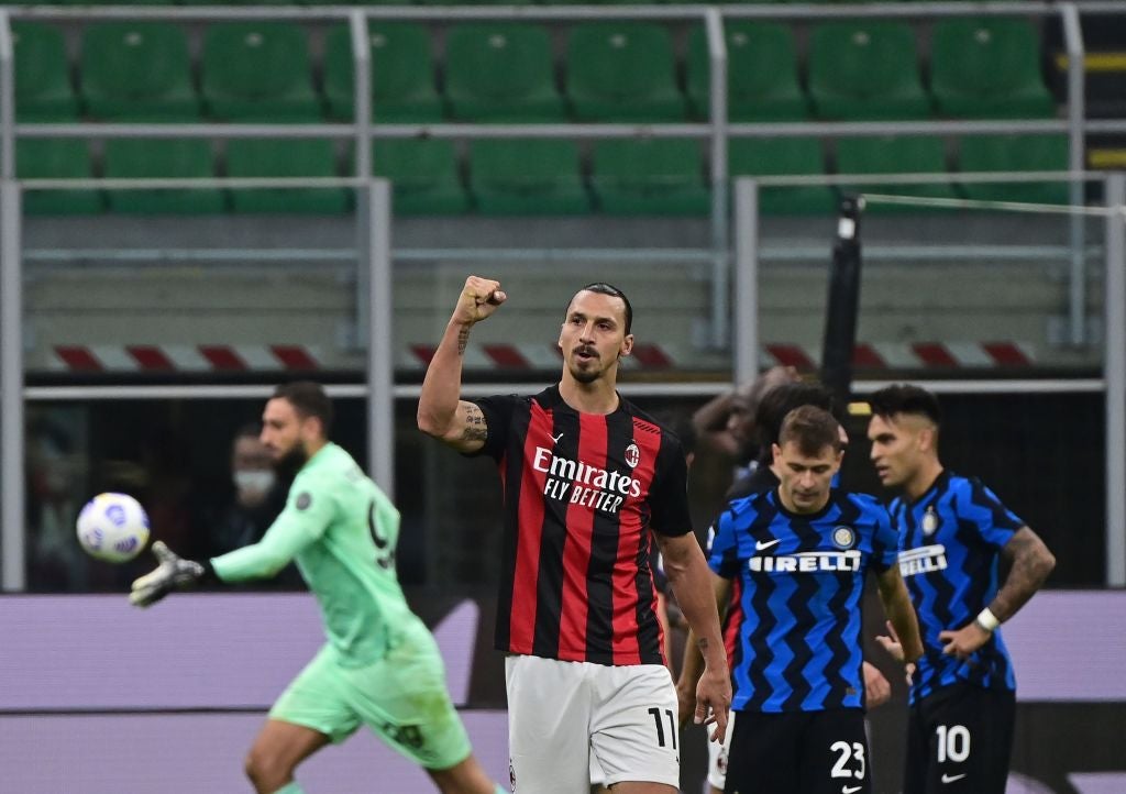 Zlatan scored twice for Milan