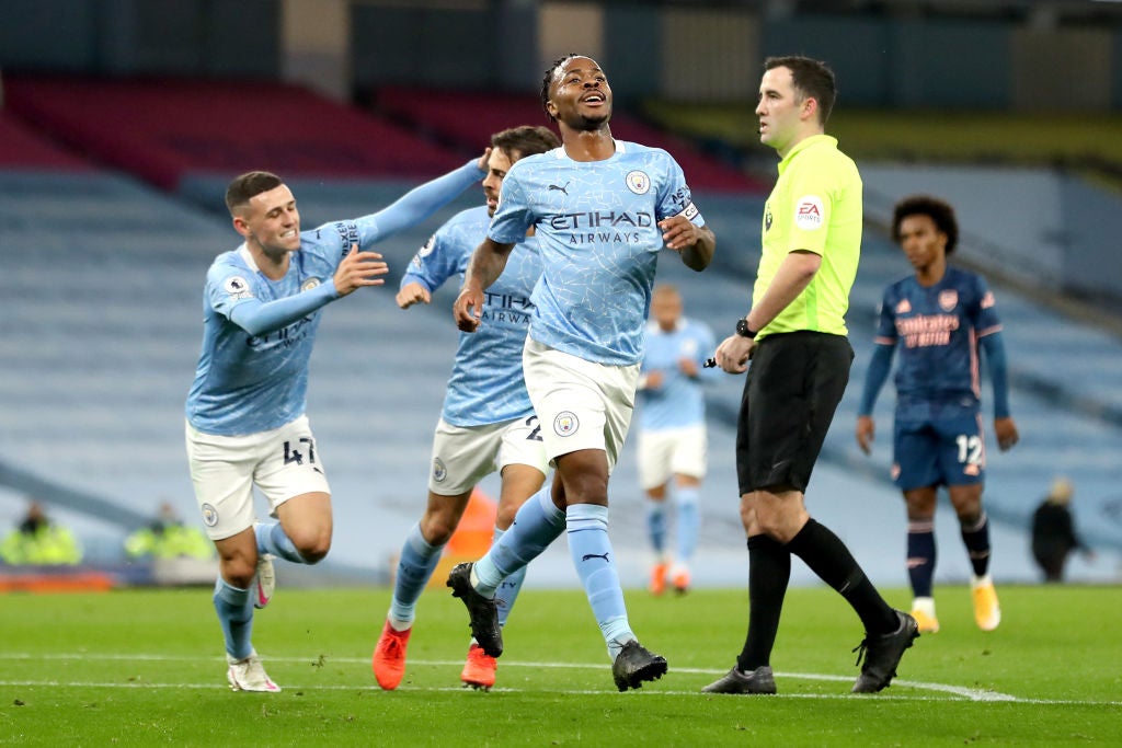 Raheem Sterling celebrates his goal