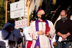 Archbishop performs exorcism to cleanse protest site